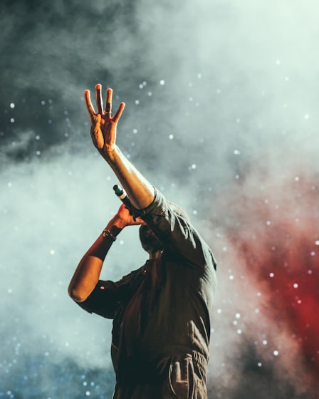 Performer on stage in smoke