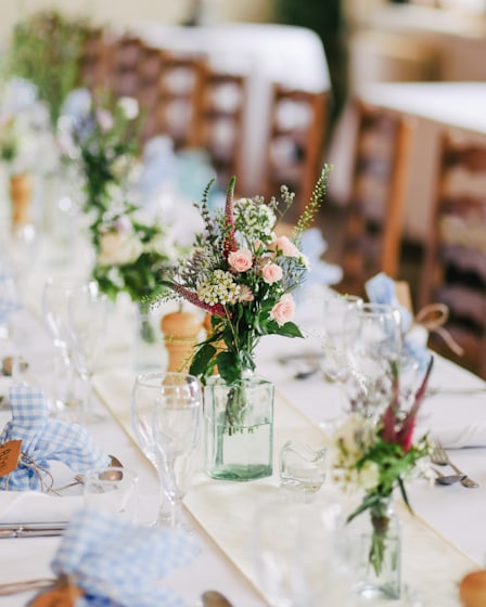 Dining table set for a reception